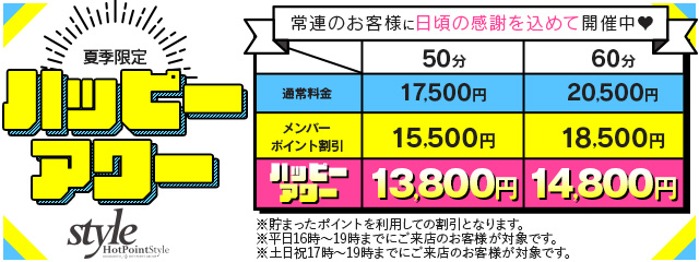 2023夏季限定　ハッピーアワー